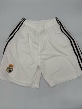 White Athletic Shorts with Black Side Stripes youth xl
